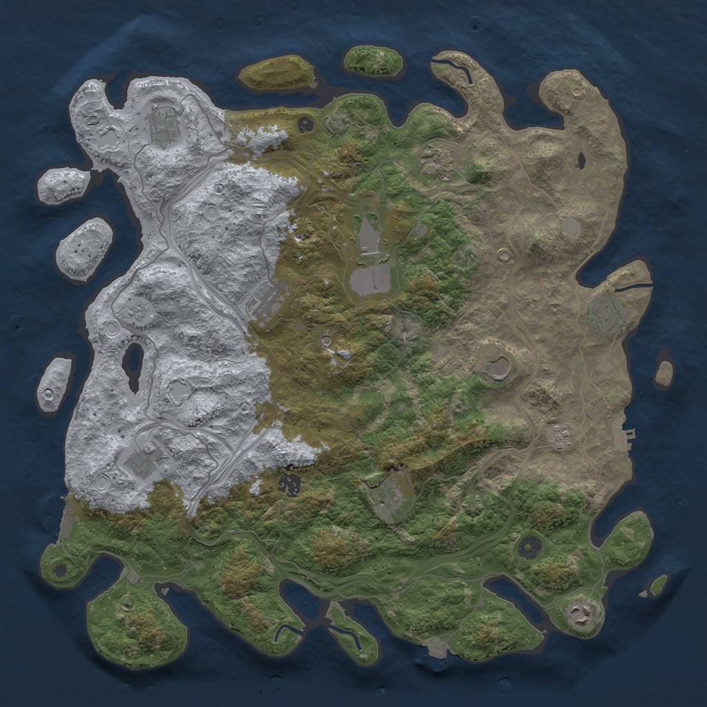 Rust Map: Procedural Map, Size: 4500, Seed: 209248115, 19 Monuments