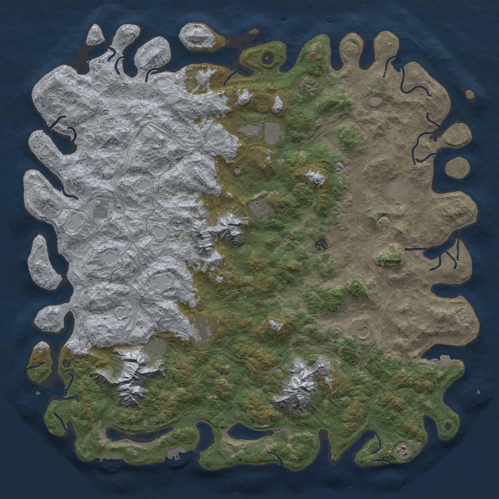 Rust Map: Procedural Map, Size: 6000, Seed: 101010101, 19 Monuments