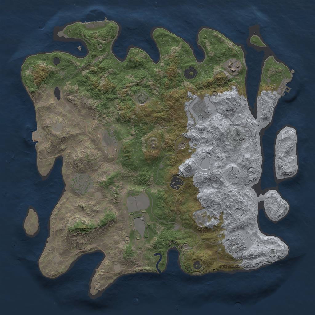 Rust Map: Procedural Map, Size: 3700, Seed: 29224, 15 Monuments