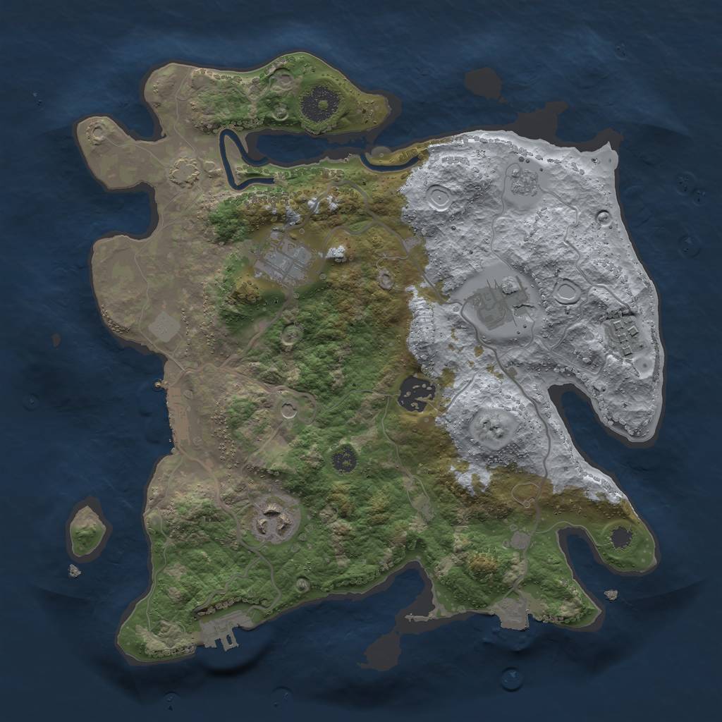 Rust Map: Procedural Map, Size: 3000, Seed: 1939366720, 13 Monuments