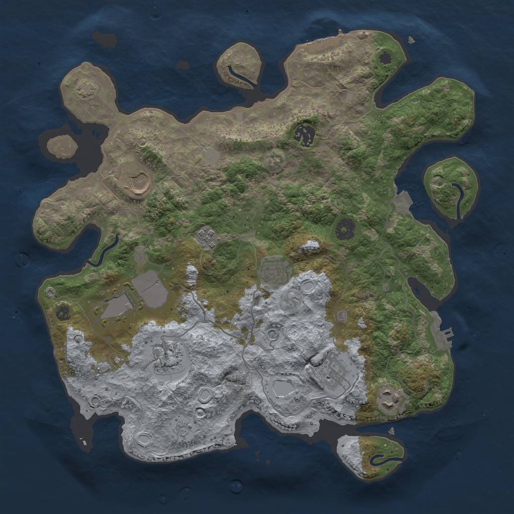 Rust Map: Procedural Map, Size: 3600, Seed: 583, 16 Monuments