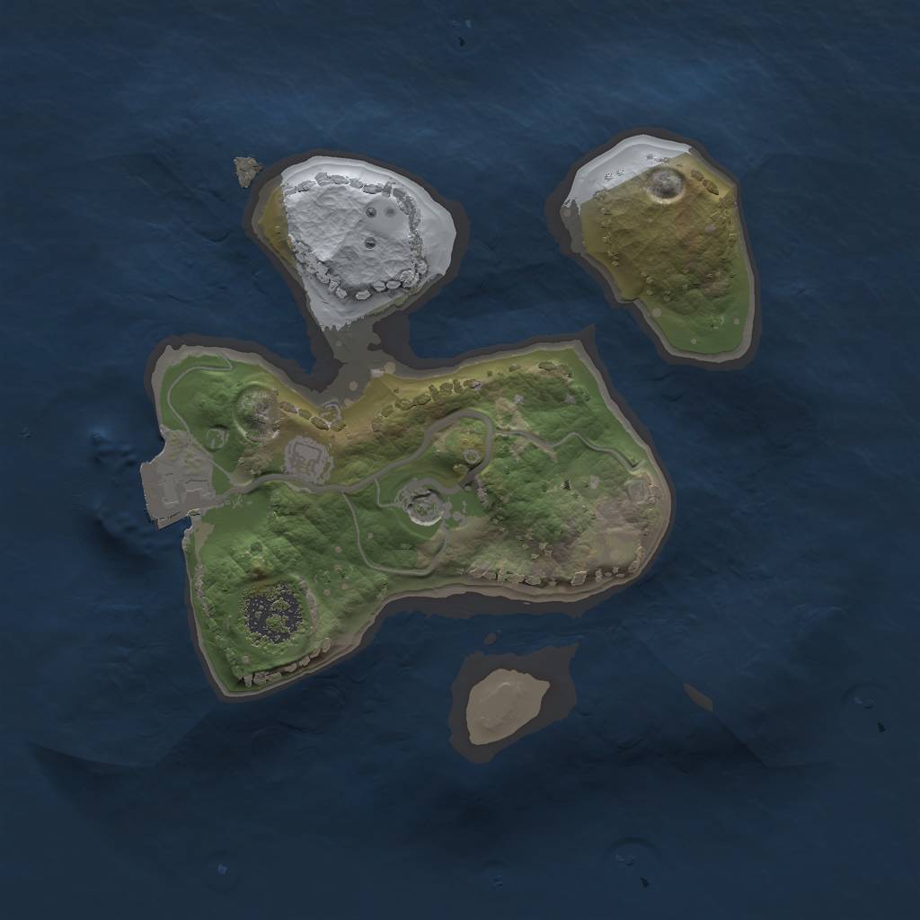 Rust Map: Procedural Map, Size: 1600, Seed: 254, 4 Monuments