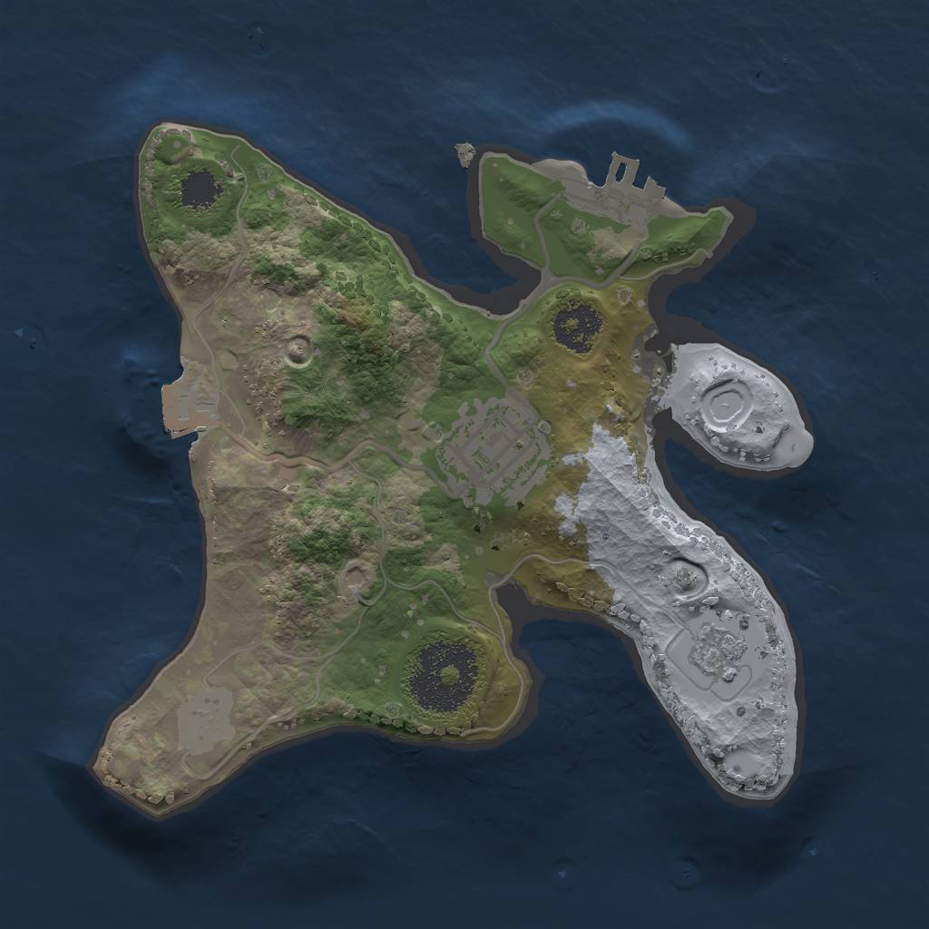 Rust Map: Procedural Map, Size: 2000, Seed: 1757778828, 6 Monuments