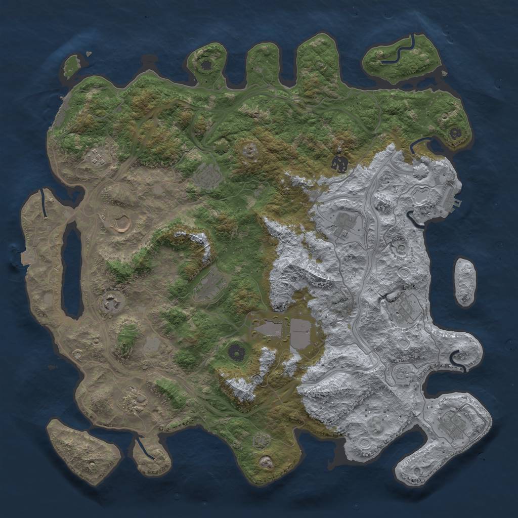 Rust Map: Procedural Map, Size: 4500, Seed: 849520560, 19 Monuments