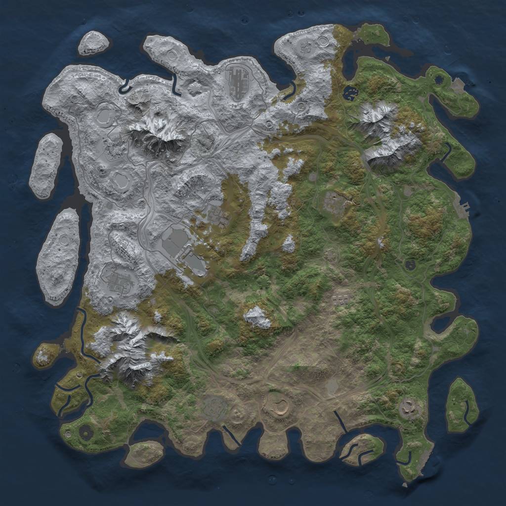 Rust Map: Procedural Map, Size: 5000, Seed: 32232232, 19 Monuments