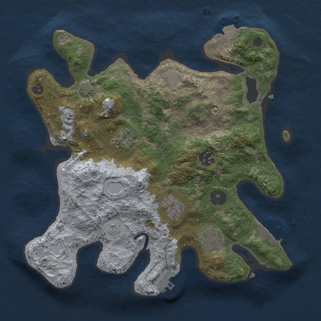 Rust Map: Procedural Map, Size: 3000, Seed: 1340563276, 11 Monuments