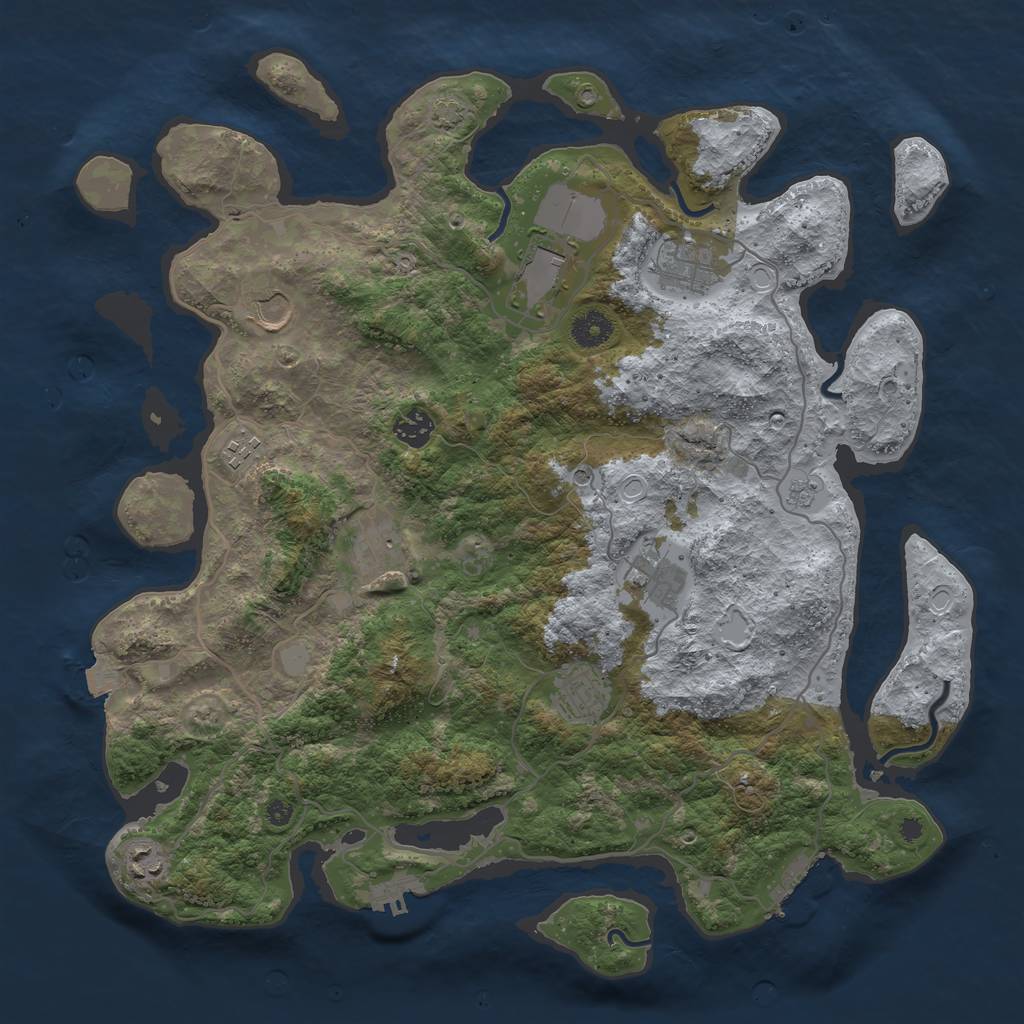 Rust Map: Procedural Map, Size: 4000, Seed: 1697306392, 17 Monuments