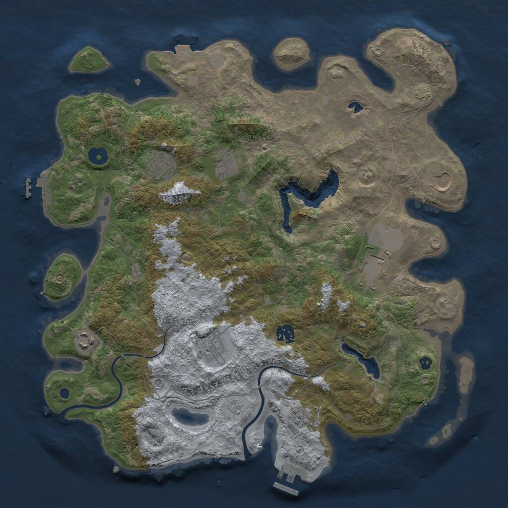 Rust Map: Procedural Map, Size: 4000, Seed: 1510646088, 14 Monuments