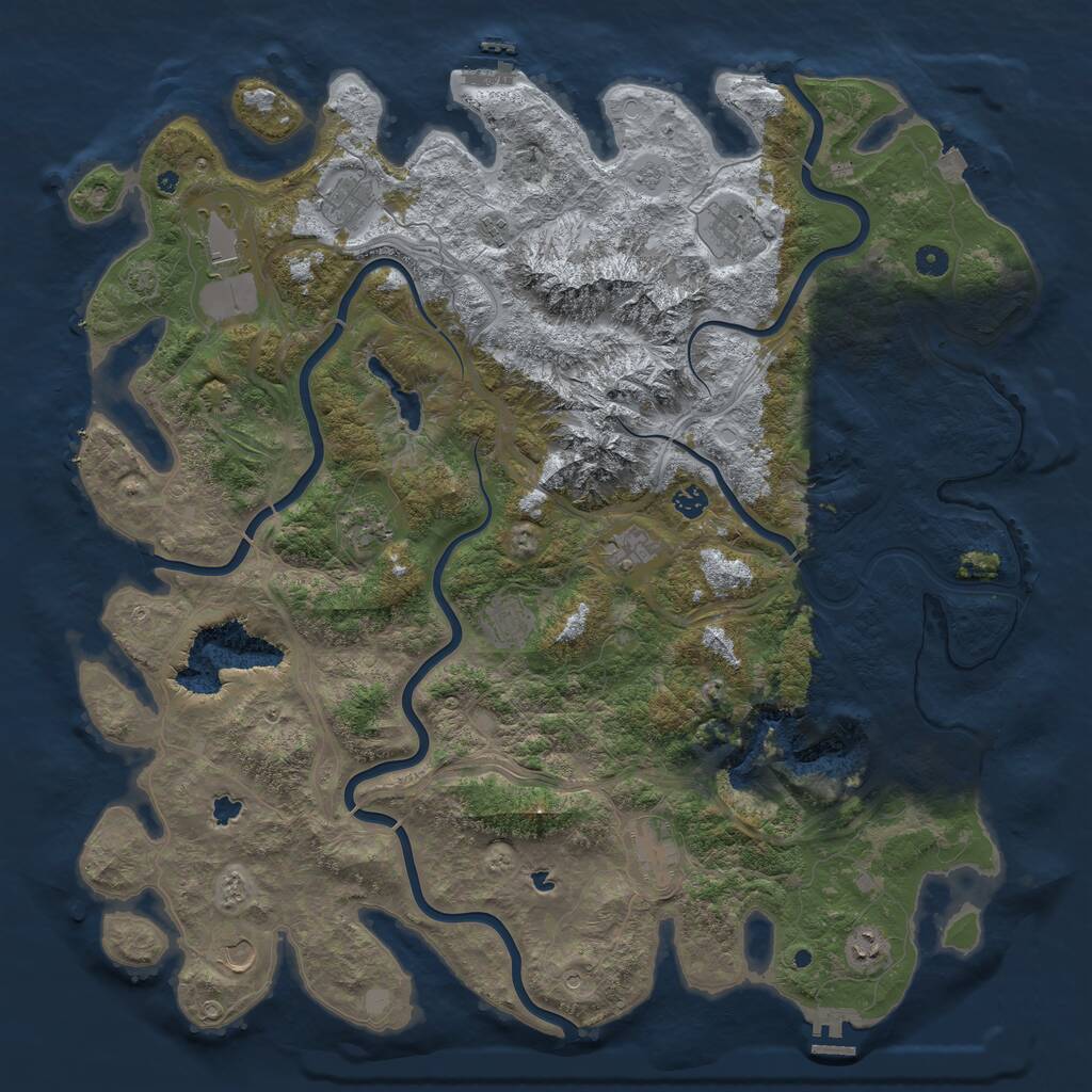 Rust Map: Procedural Map, Size: 5000, Seed: 322737537, 17 Monuments