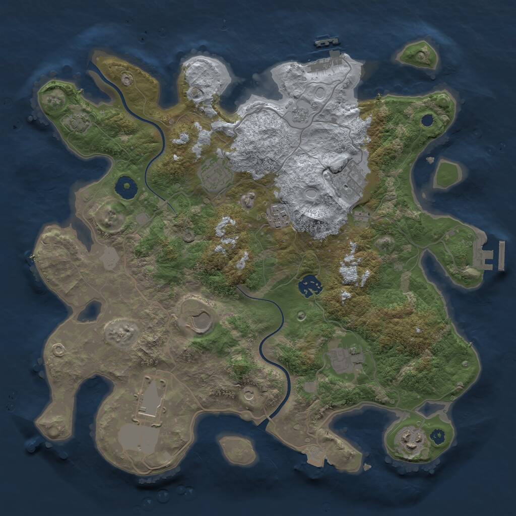 Rust Map: Procedural Map, Size: 3500, Seed: 51651, 14 Monuments
