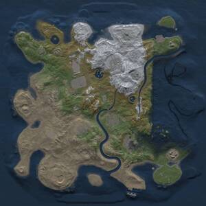 Thumbnail Rust Map: Procedural Map, Size: 3500, Seed: 51651, 16 Monuments