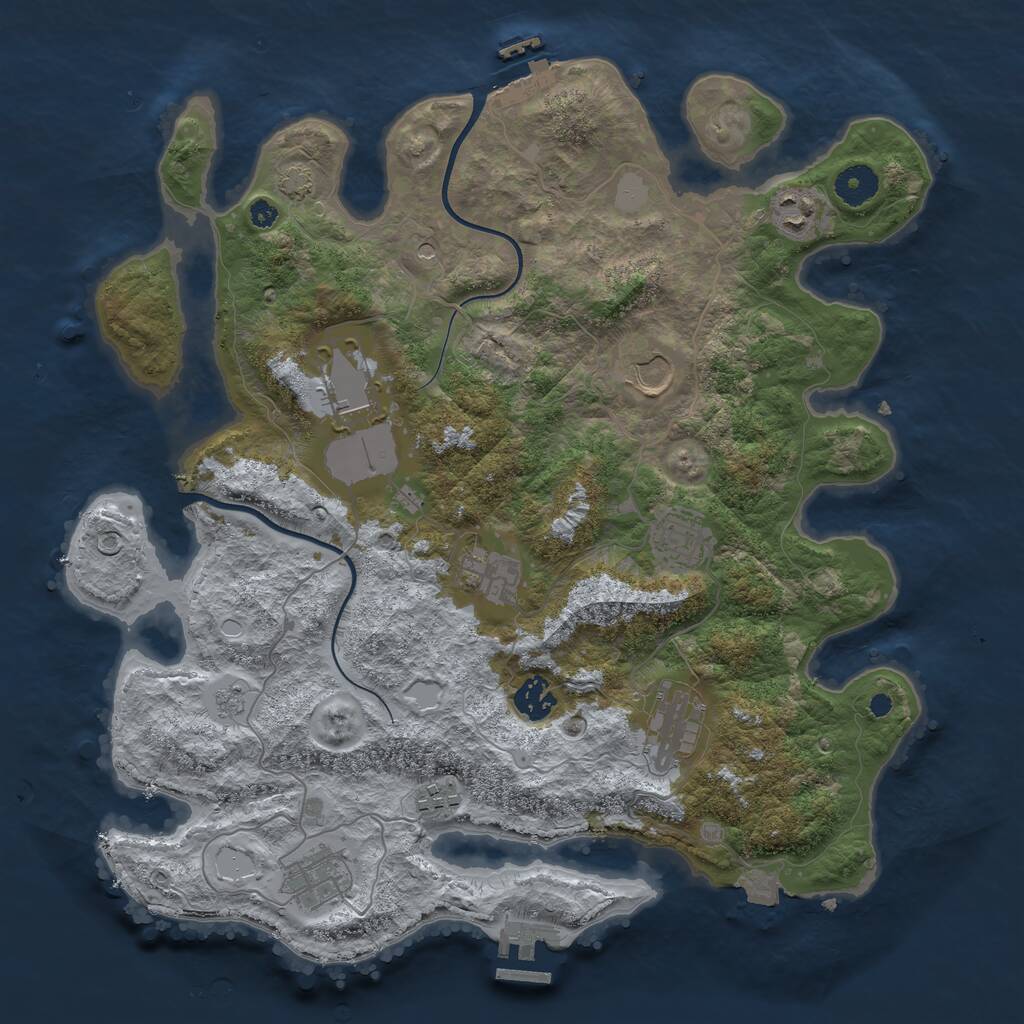 Rust Map: Procedural Map, Size: 3750, Seed: 157316830, 15 Monuments