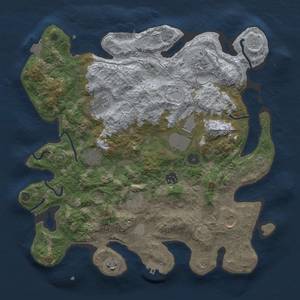 Thumbnail Rust Map: Procedural Map, Size: 3800, Seed: 54607068, 17 Monuments