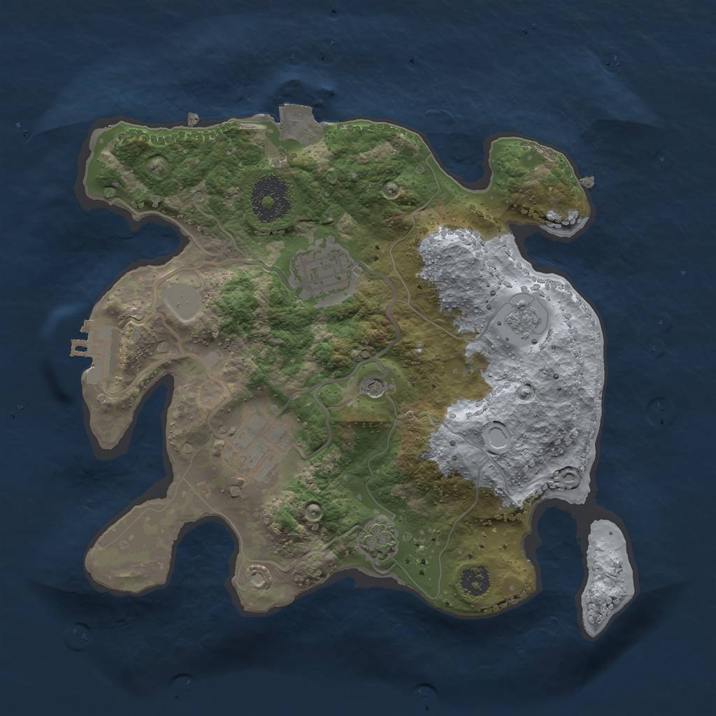 Rust Map: Procedural Map, Size: 2500, Seed: 1529239384, 9 Monuments