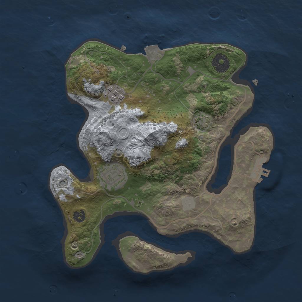 Rust Map: Procedural Map, Size: 2500, Seed: 126569897, 7 Monuments