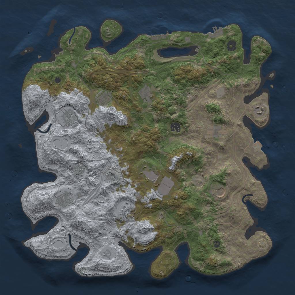 Rust Map: Procedural Map, Size: 4300, Seed: 62051678, 19 Monuments