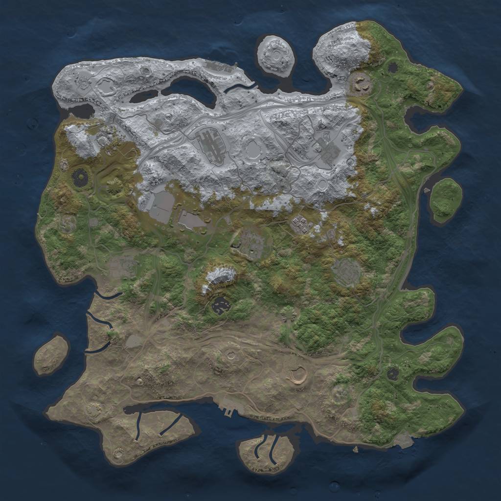 Rust Map: Procedural Map, Size: 4250, Seed: 651402348, 19 Monuments