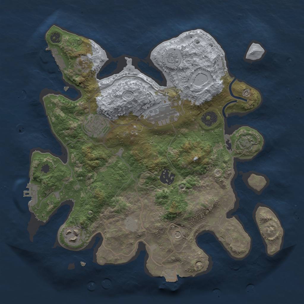 Rust Map: Procedural Map, Size: 3000, Seed: 912372, 12 Monuments