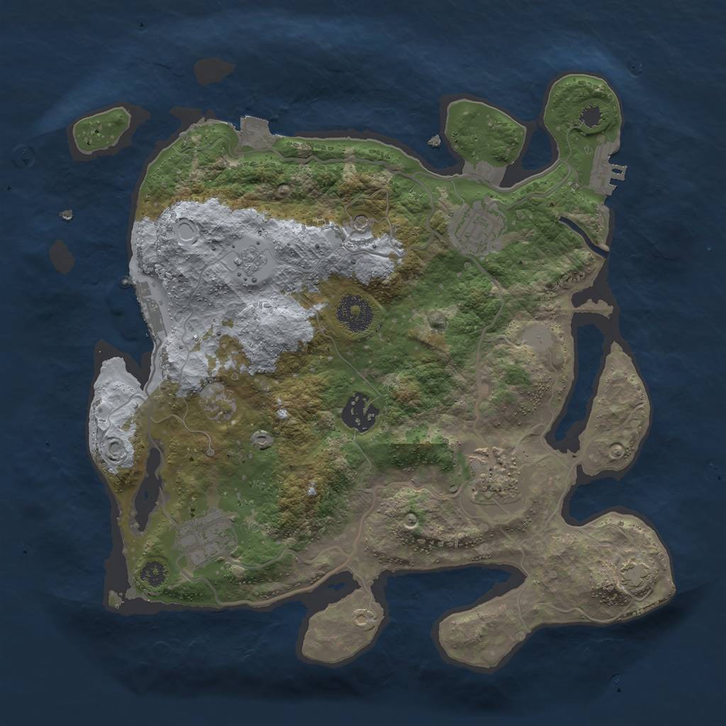 Rust Map: Procedural Map, Size: 3000, Seed: 2835674, 12 Monuments