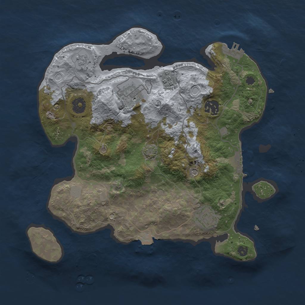 Rust Map: Procedural Map, Size: 3000, Seed: 552819615, 12 Monuments