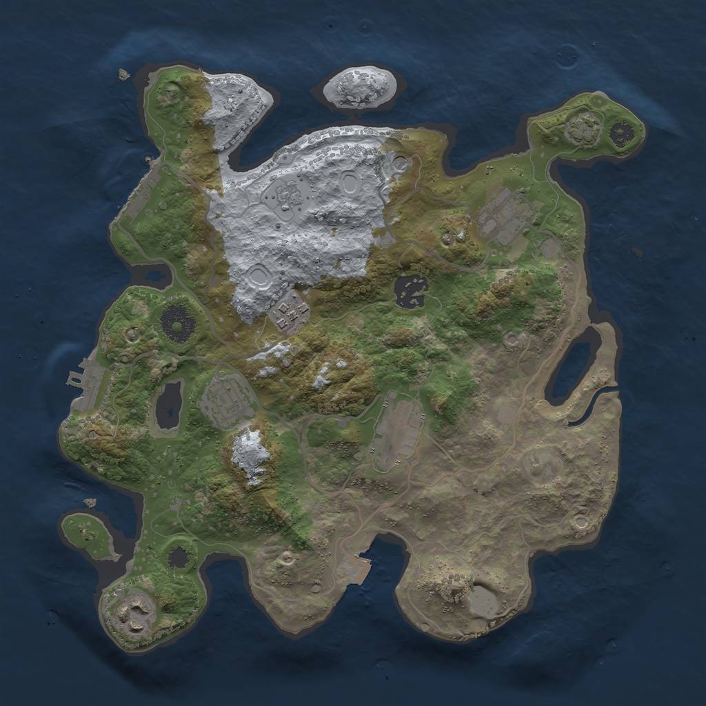 Rust Map: Procedural Map, Size: 3000, Seed: 1863868252, 14 Monuments