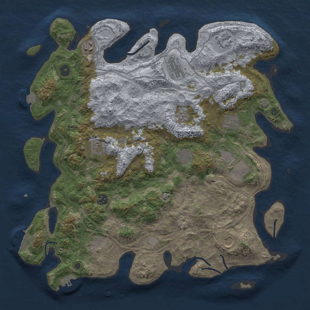 Rust Map: Procedural Map, Size: 4250, Seed: 1420154733, 19 Monuments