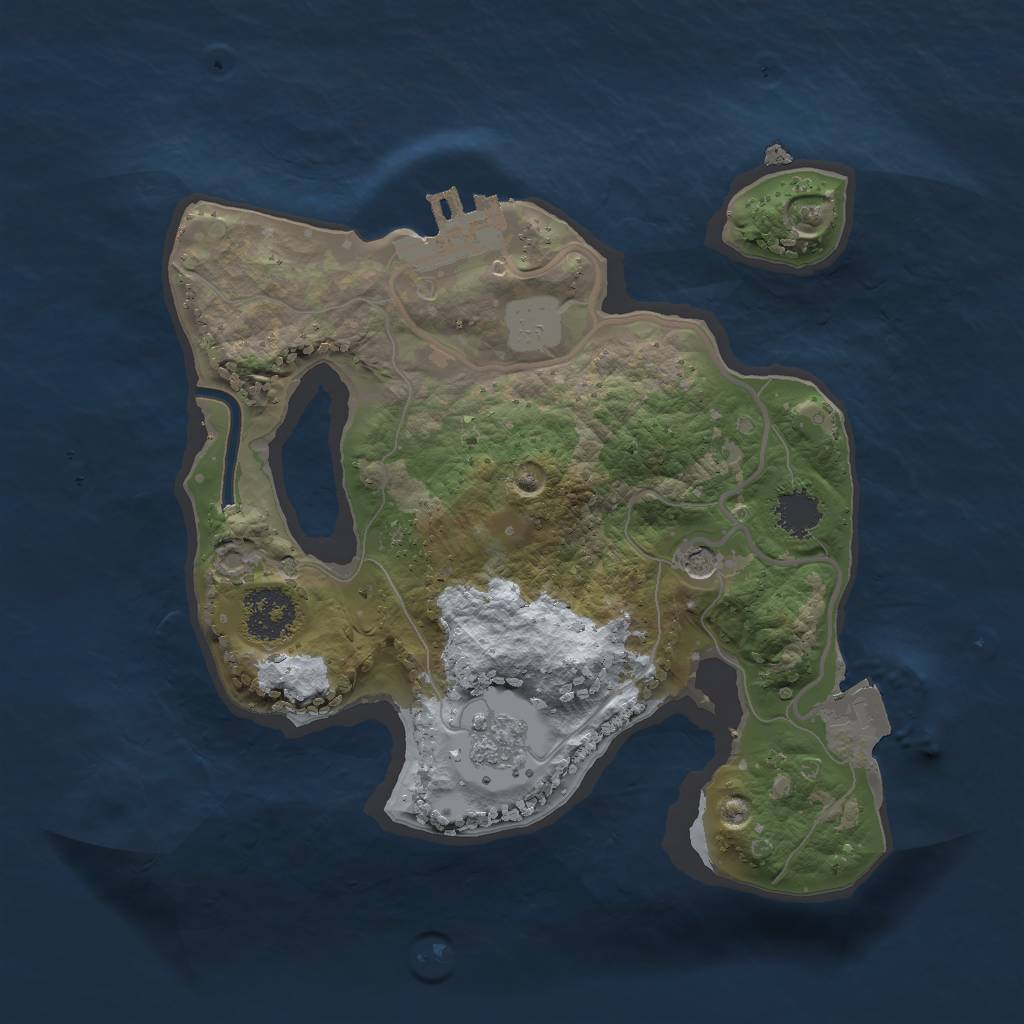 Rust Map: Procedural Map, Size: 2000, Seed: 3734, 6 Monuments