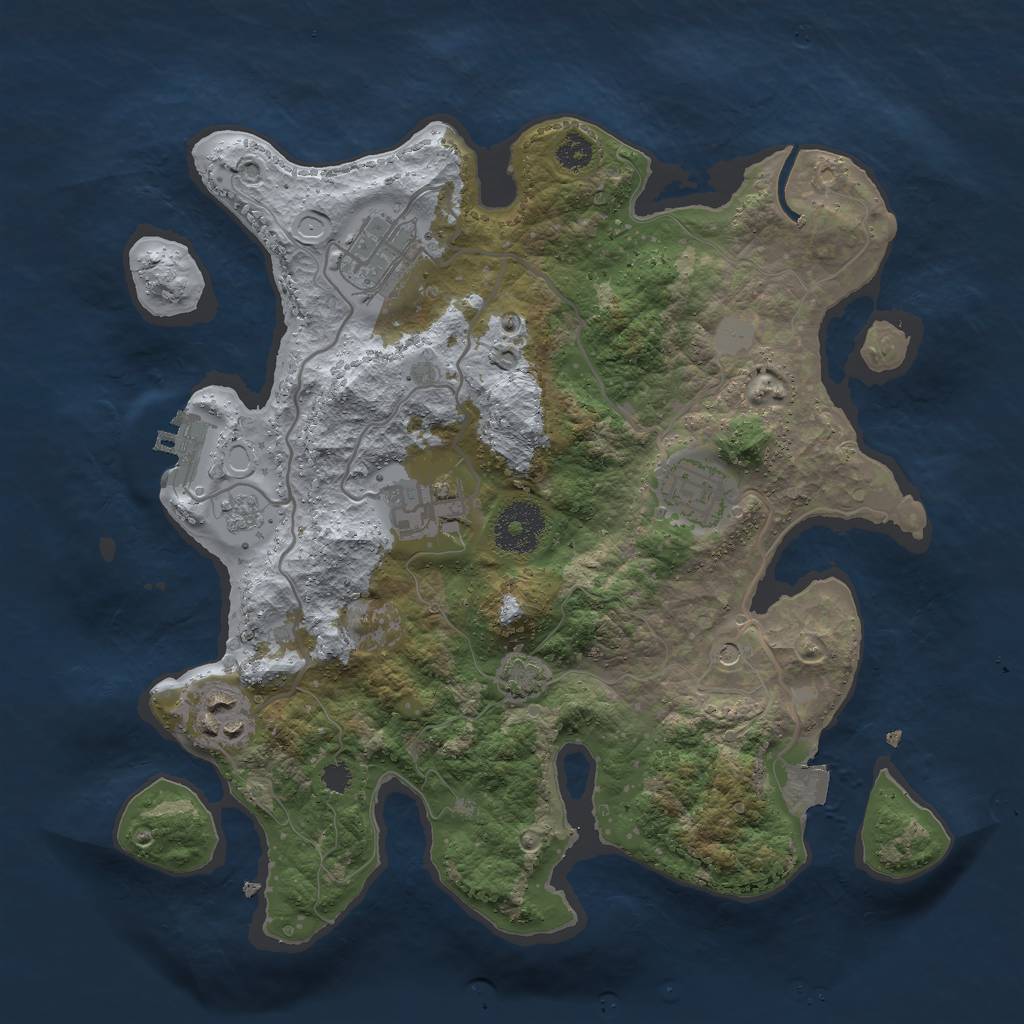 Rust Map: Procedural Map, Size: 3000, Seed: 15219, 11 Monuments