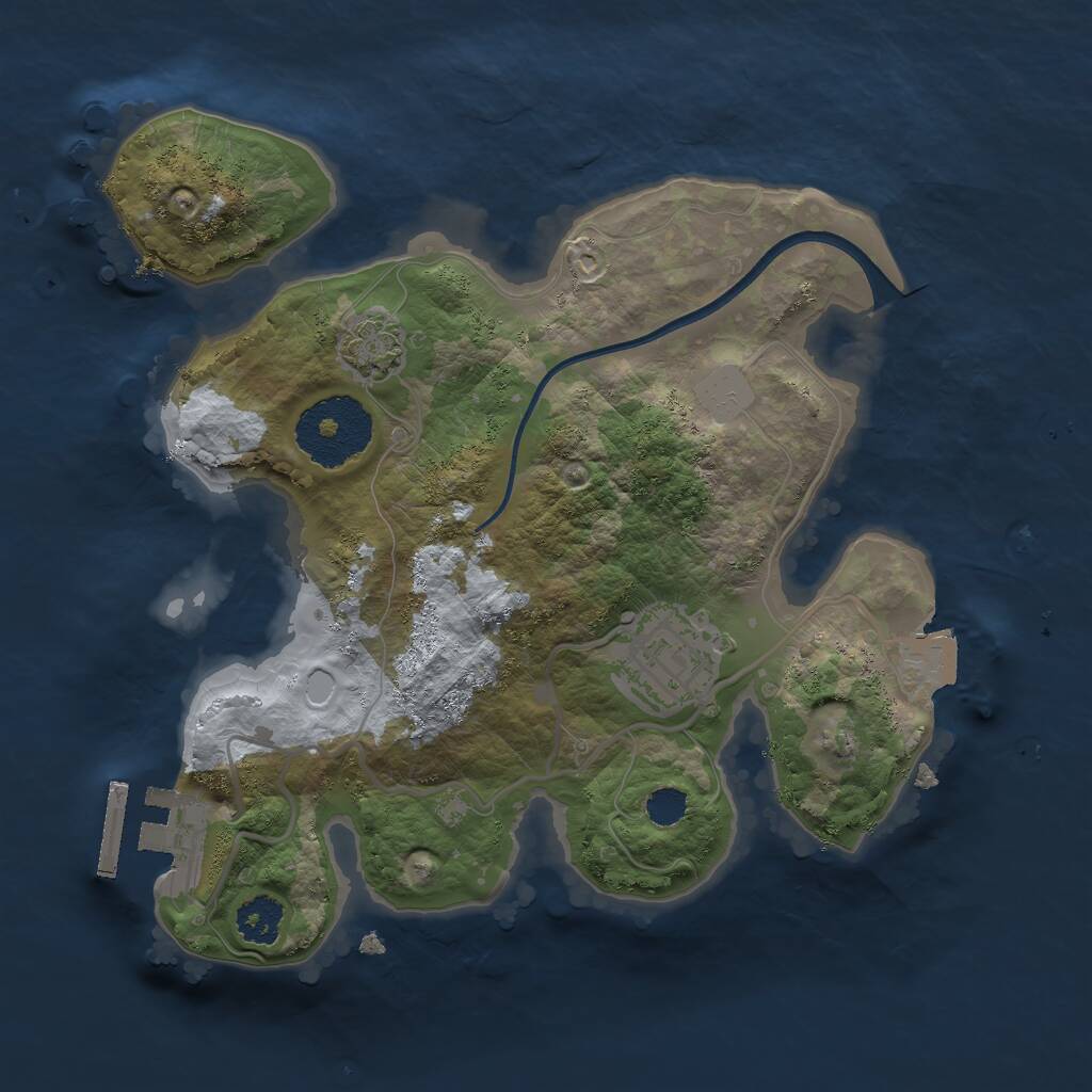 Rust Map: Procedural Map, Size: 2300, Seed: 119, 4 Monuments