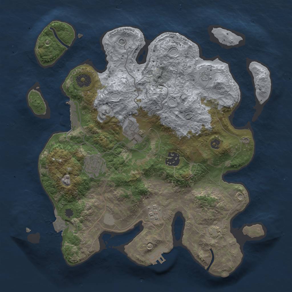 Rust Map: Procedural Map, Size: 3000, Seed: 7961240, 12 Monuments