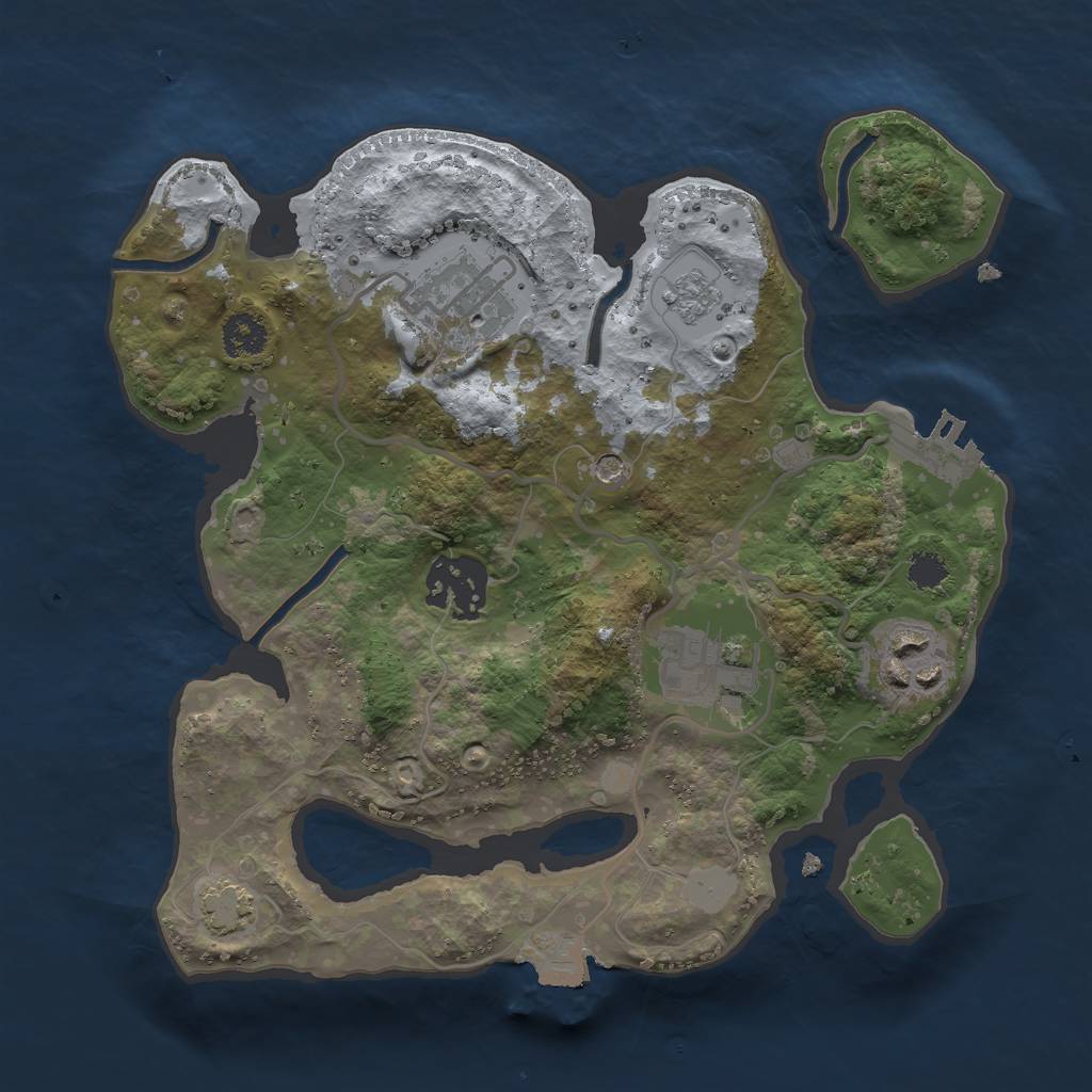 Rust Map: Procedural Map, Size: 2500, Seed: 214, 11 Monuments