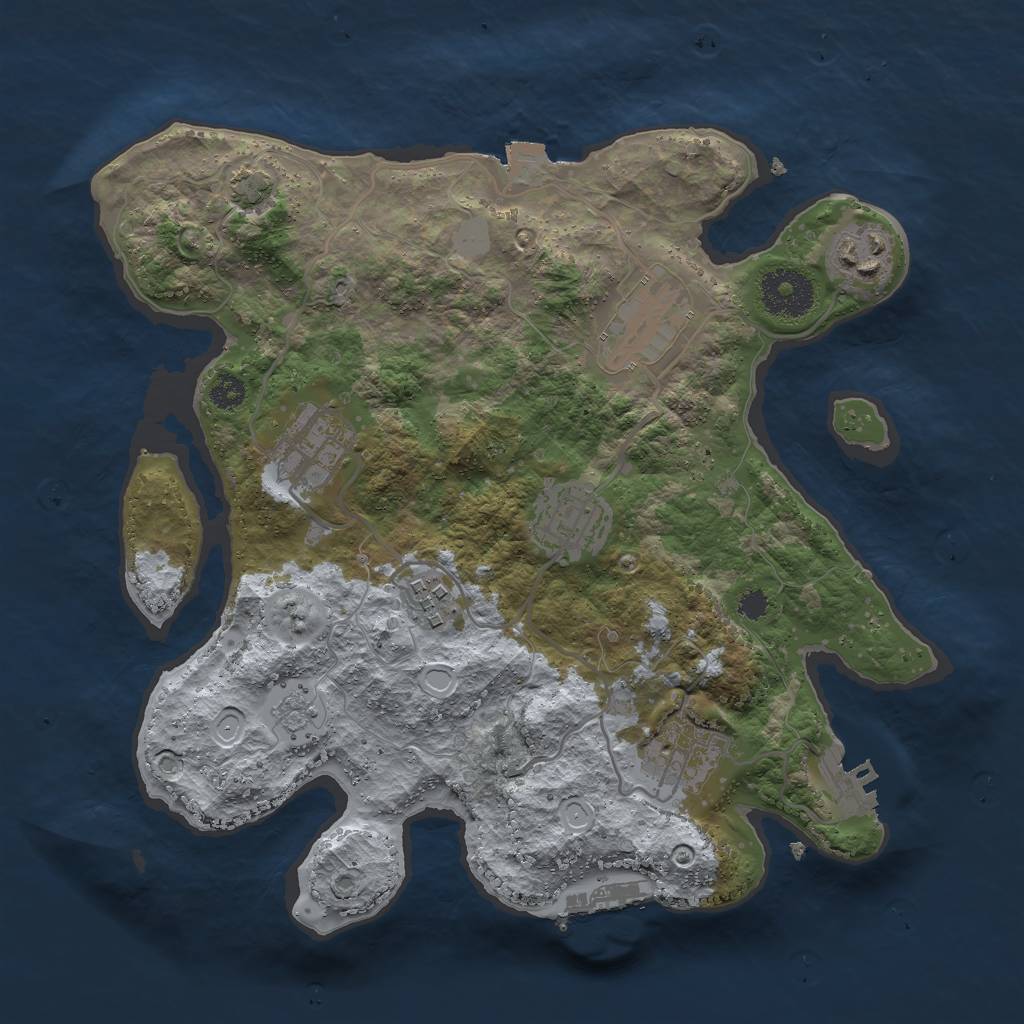 Rust Map: Procedural Map, Size: 3000, Seed: 94512, 13 Monuments