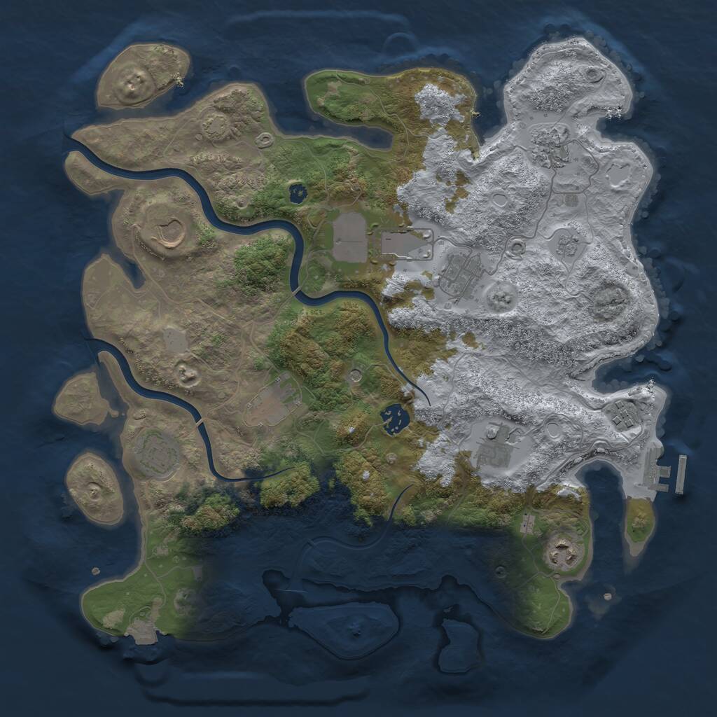 Rust Map: Procedural Map, Size: 3750, Seed: 132, 15 Monuments