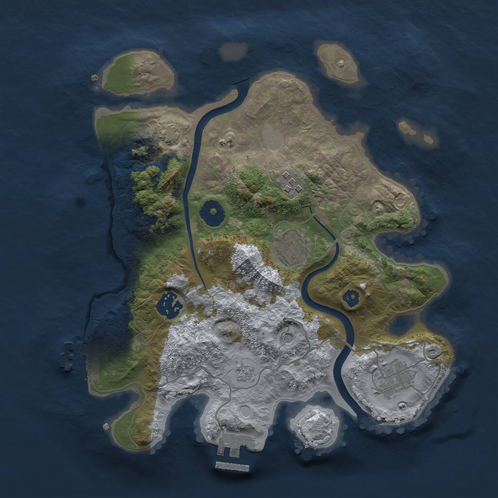 Rust Map: Procedural Map, Size: 3000, Seed: 1171180597, 10 Monuments