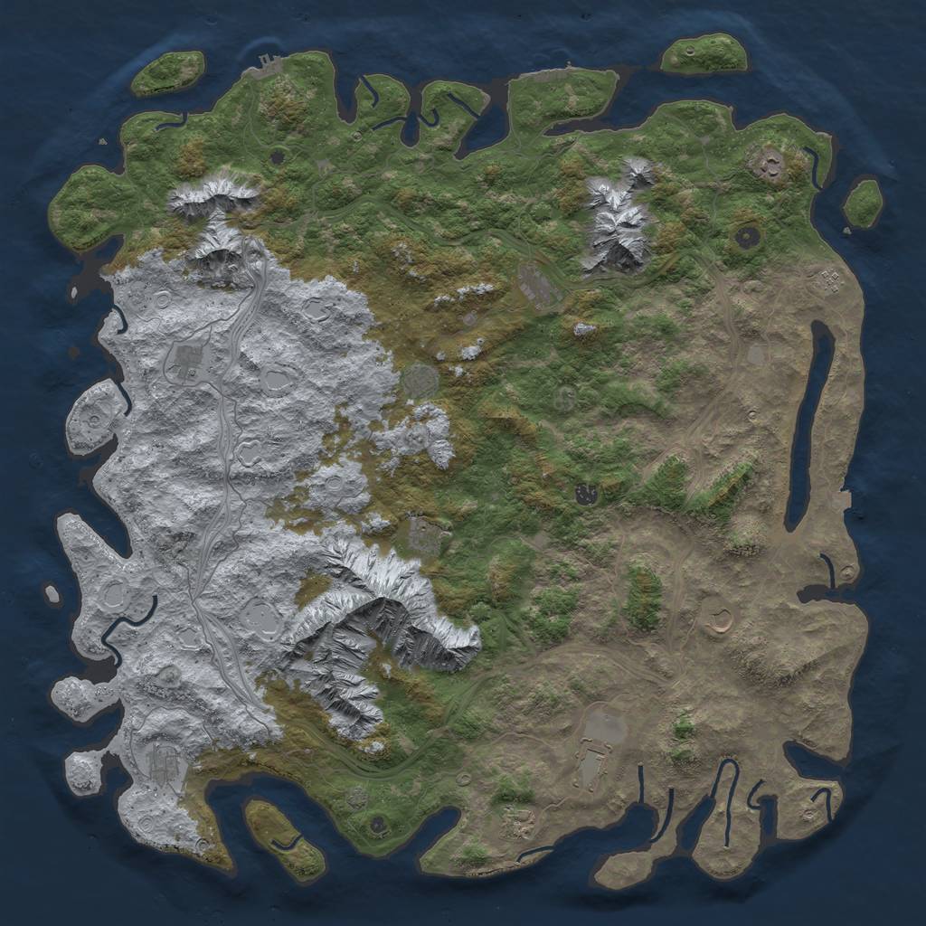 Rust Map: Procedural Map, Size: 6000, Seed: 19720524, 19 Monuments