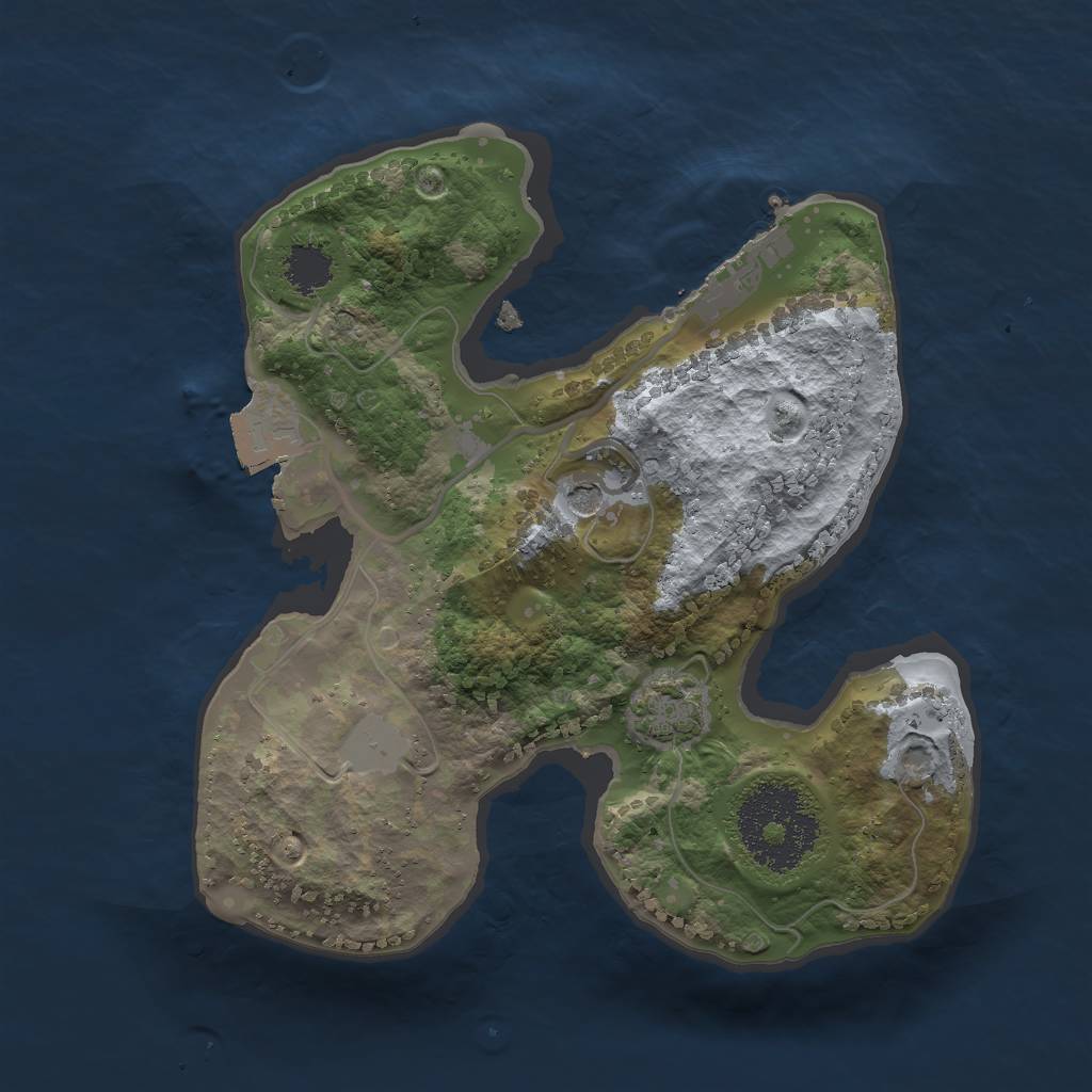 Rust Map: Procedural Map, Size: 2000, Seed: 602005856, 6 Monuments