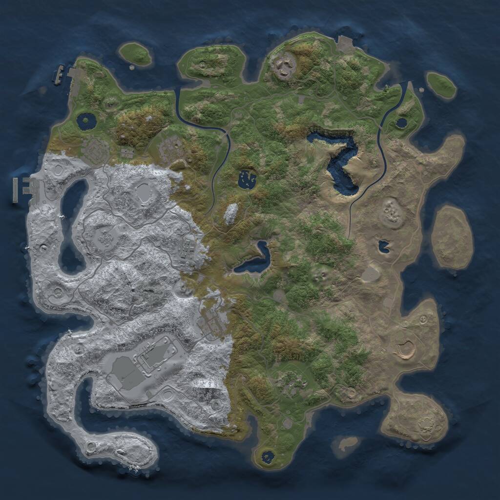 Rust Map: Procedural Map, Size: 4000, Seed: 1896, 15 Monuments