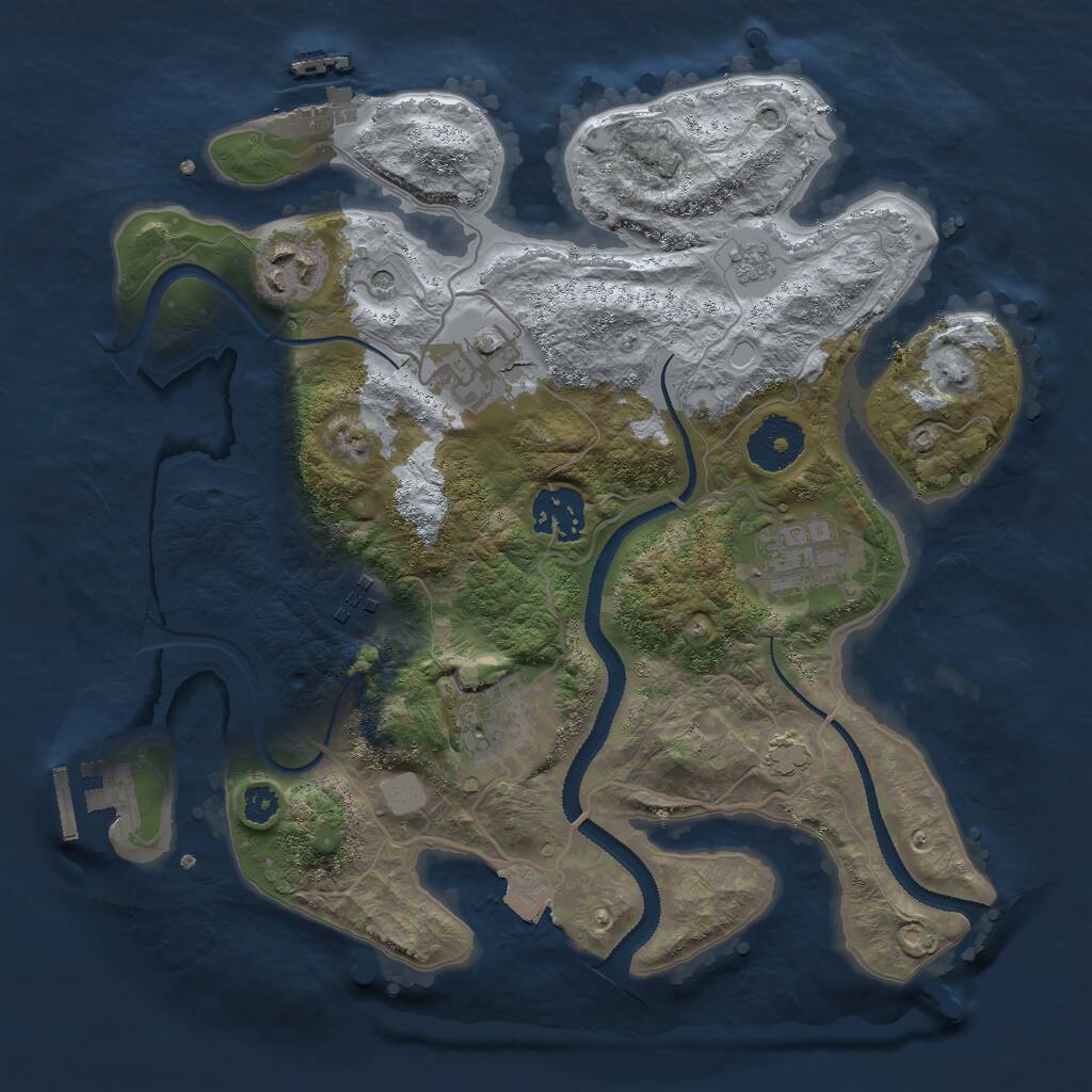 Rust Map: Procedural Map, Size: 3000, Seed: 1595738992, 12 Monuments