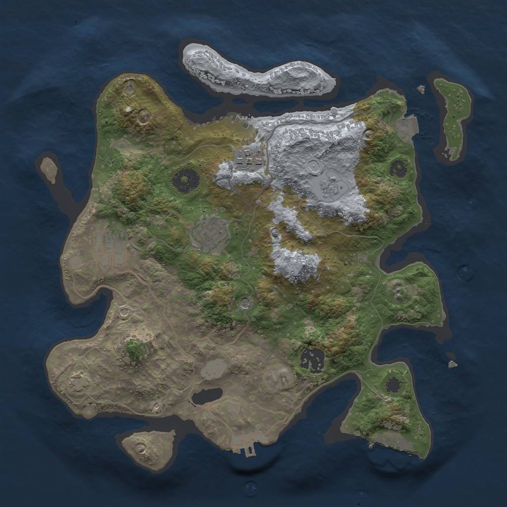 Rust Map: Procedural Map, Size: 3000, Seed: 1436750167, 12 Monuments