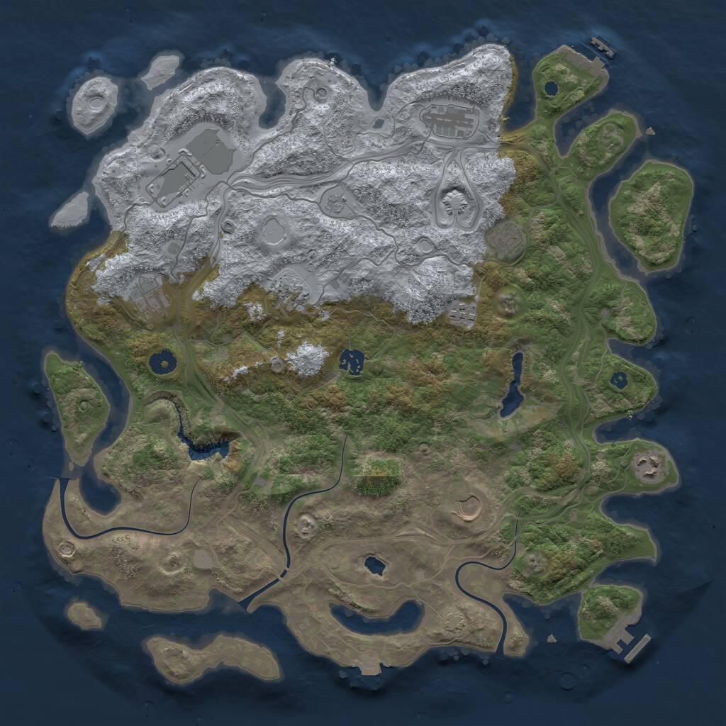 Rust Map: Procedural Map, Size: 4250, Seed: 292801239, 15 Monuments