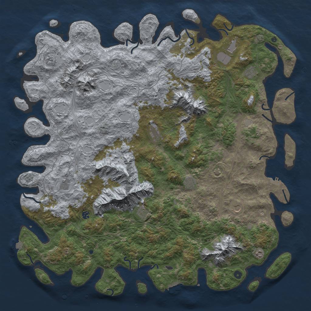Rust Map: Procedural Map, Size: 6000, Seed: 122564833, 19 Monuments