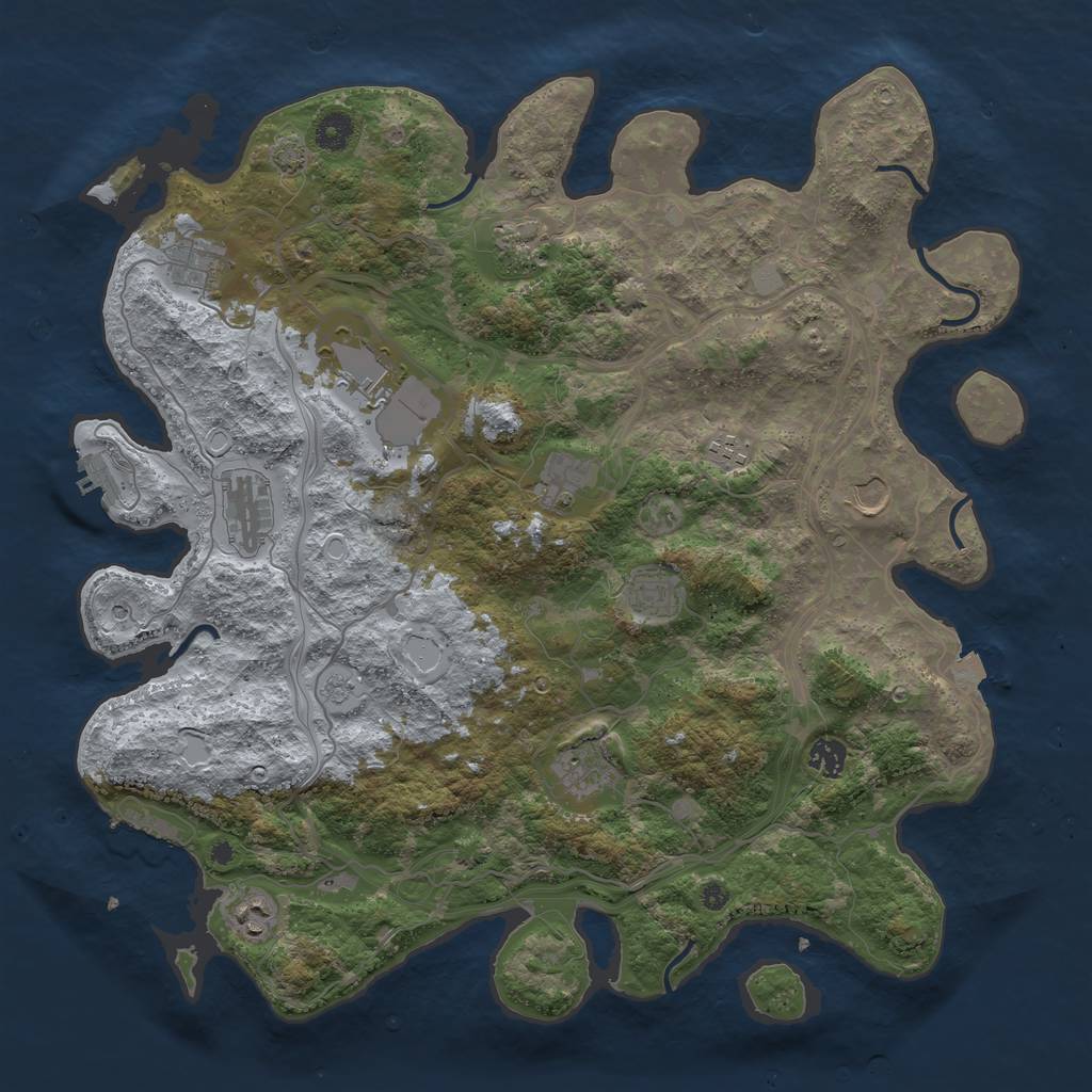 Rust Map: Procedural Map, Size: 4250, Seed: 1783418429, 19 Monuments