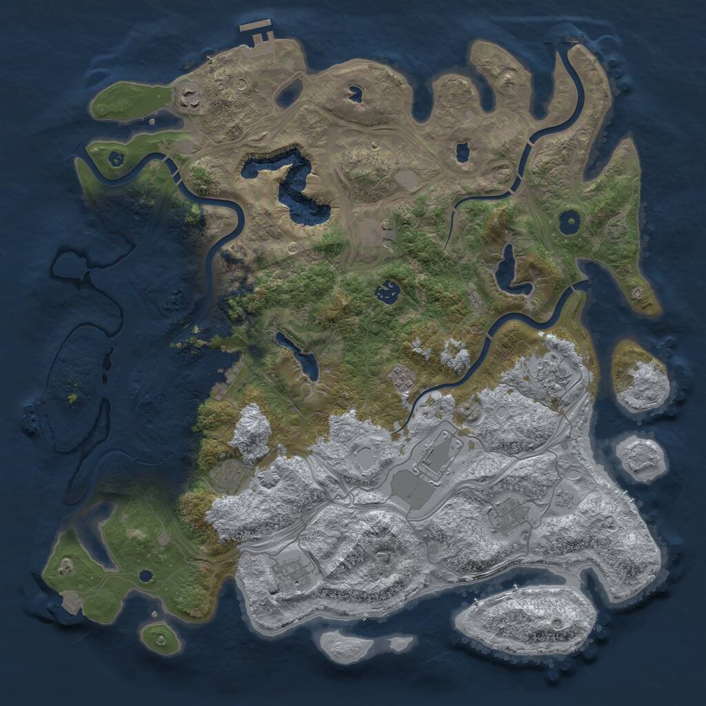 Rust Map: Procedural Map, Size: 4500, Seed: 2022484088, 16 Monuments
