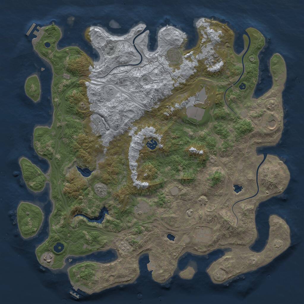 Rust Map: Procedural Map, Size: 4500, Seed: 5276, 16 Monuments