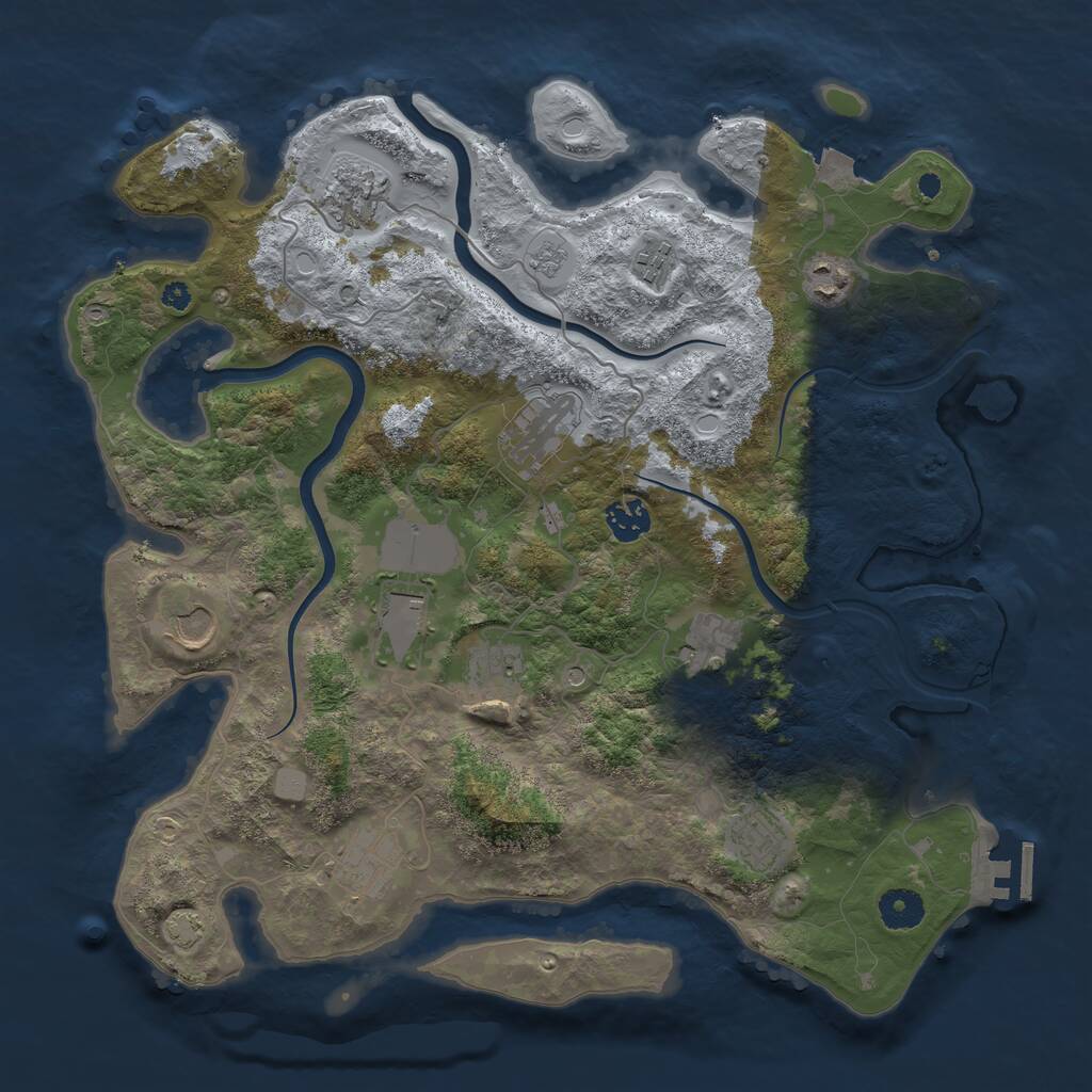 Rust Map: Procedural Map, Size: 3800, Seed: 13839, 16 Monuments