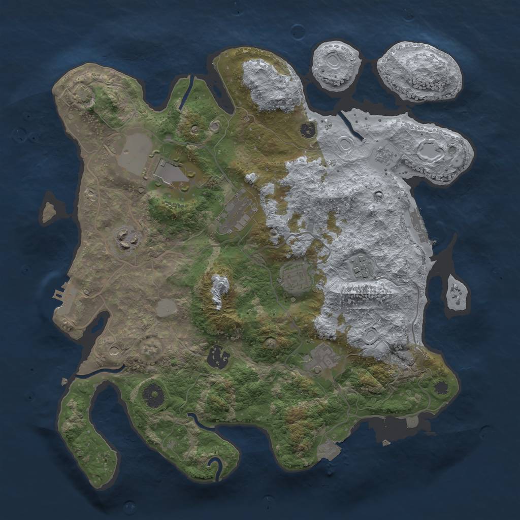 Rust Map: Procedural Map, Size: 3500, Seed: 903966097, 15 Monuments