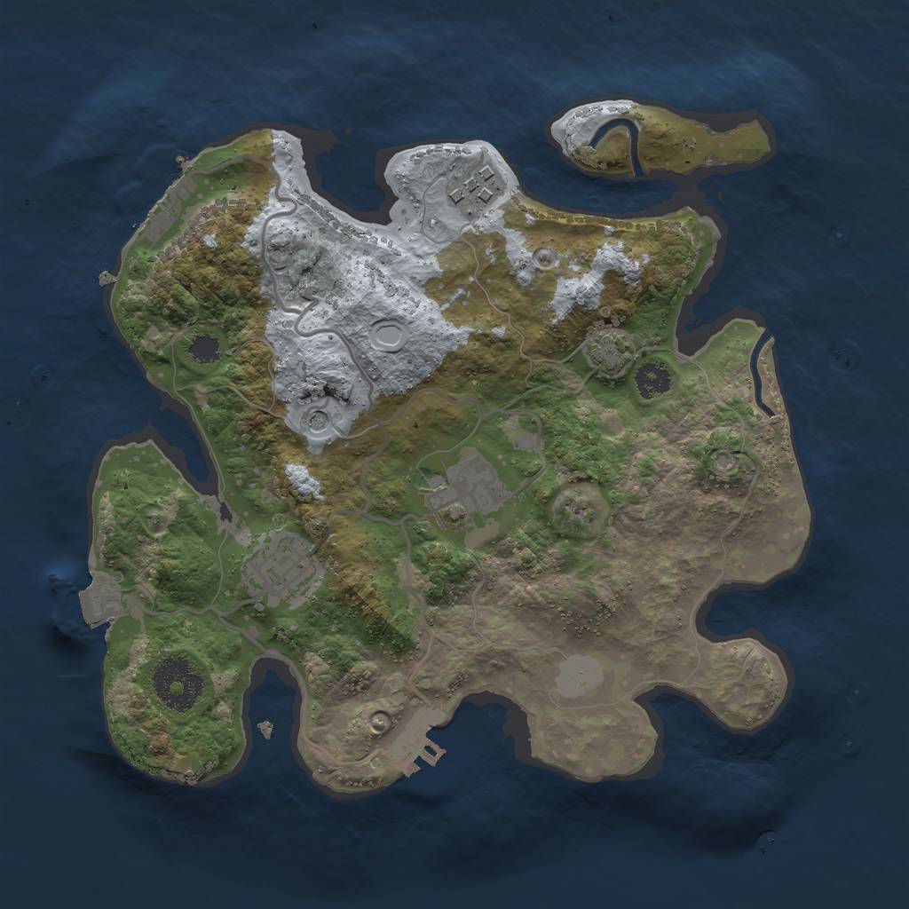 Rust Map: Procedural Map, Size: 2700, Seed: 1713896326, 10 Monuments