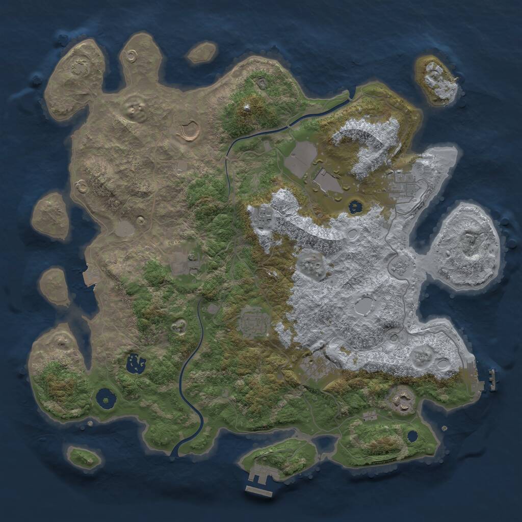 Rust Map: Procedural Map, Size: 3900, Seed: 91201953, 15 Monuments