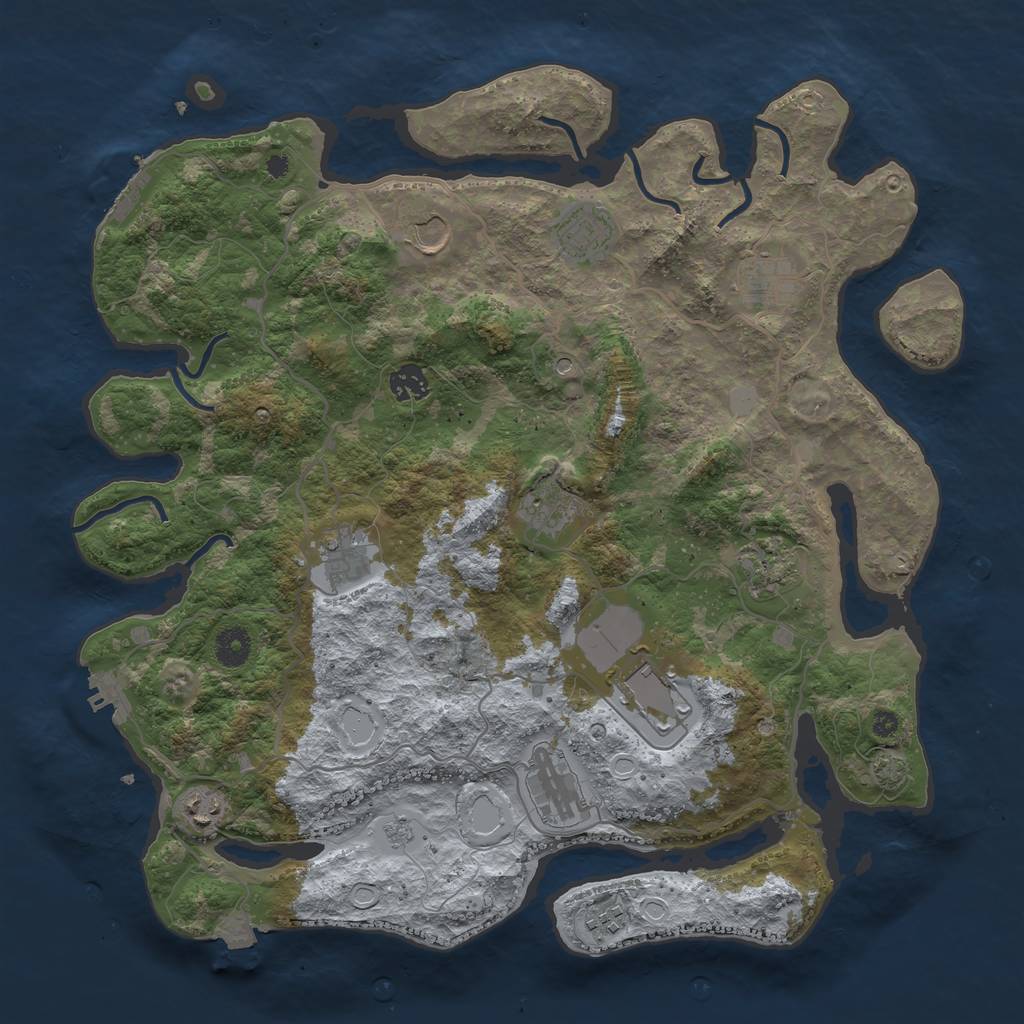 Rust Map: Procedural Map, Size: 4000, Seed: 2012426538, 19 Monuments