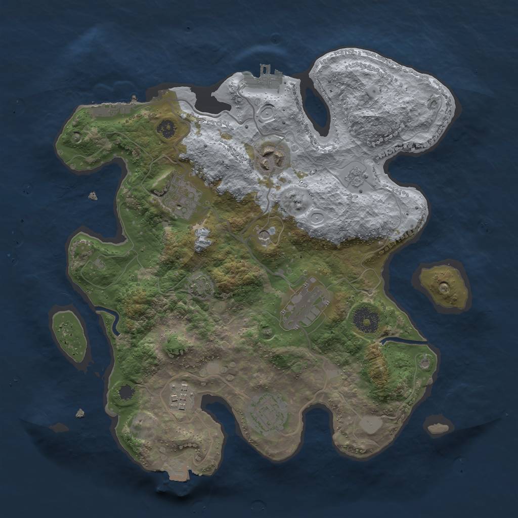 Rust Map: Procedural Map, Size: 3000, Seed: 445434770, 13 Monuments